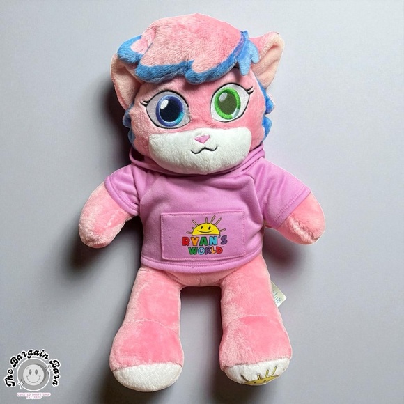 Build-A-Bear Other - Build-A-Bear Ryan’s World Pink Lexa Cat Plush Hoodie Toy 16” w/ Shirt *RETIRED*